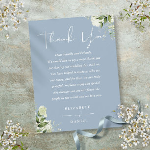 Postale Carte de remerciement de mariage Dusty Blue Greene