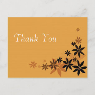 Postale Carte de remerciement de mariage élégante à fleurs