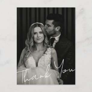 Postale Carte de remerciement de mariage élégante et minim