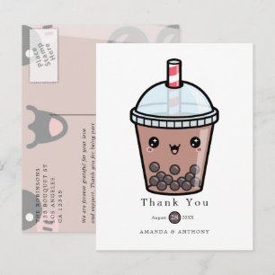 Postale Carte de remerciement de mariage floral aquarelle 