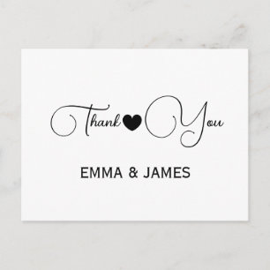 Postale Carte de remerciement de mariage Love Hearts