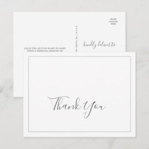 Postale Carte de remerciement de mariage minimaliste argen