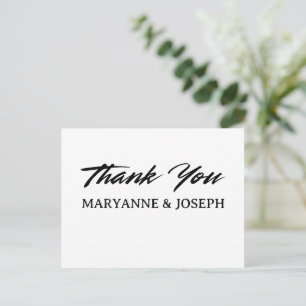 Postale Carte de remerciement de mariage MINIMALISTE SIMPL