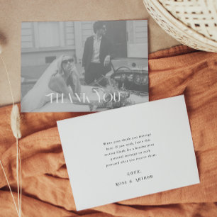 Postale Carte de remerciement de mariage moderne et chic