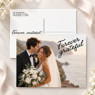 Postale Carte de remerciement de mariage moderne pour touj