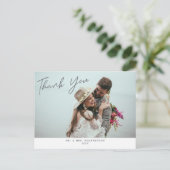 Postale Carte de remerciement de mariage moderne simple (Debout devant)