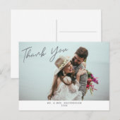 Postale Carte de remerciement de mariage moderne simple (Devant / Derrière)