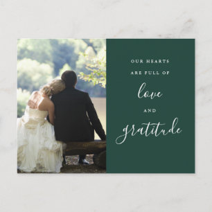 Postale Carte de remerciement de mariage photo écriture ve