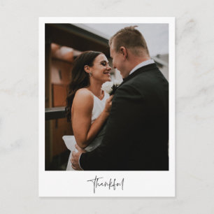 Postale Carte de remerciement de mariage photo minimaliste