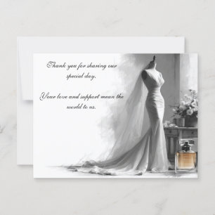 Postale Carte de remerciement de mariage romantique – Robe