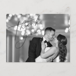 Postale Carte de remerciement de mariage simple et minimal