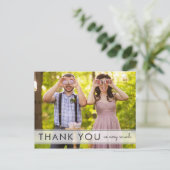 Postale Carte de remerciement de mariage simplement amusan (Debout devant)