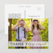 Postale Carte de remerciement de mariage simplement amusan (Devant / Derrière)