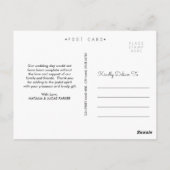 Postale Carte de remerciement de mariage simplement amusan (Dos)