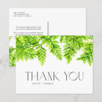 Carte de remerciement de mariage Vert Chartreuse F