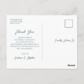 Postale Carte de remerciement de mariage Vert Émeraude (Dos)