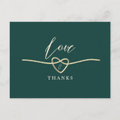 Postale Carte de remerciement de mariage Vert Émeraude (Devant)