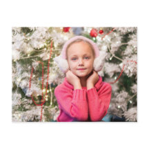 Carte de remerciement de Noël Cute Winter Girl