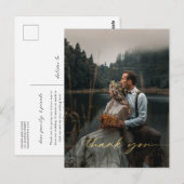 Postale Carte de remerciement de photo de mariage (Devant / Derrière)
