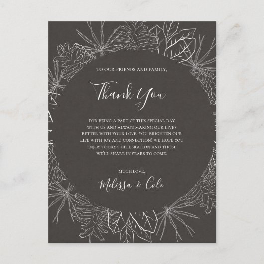 Postale Carte de Remerciement de Réception au Charbon de B (Devant)