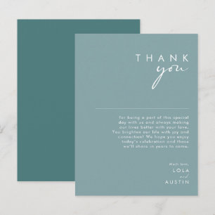 Postale Carte de Remerciement de Réception Bleue et Verte 