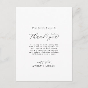 Postale Carte de Remerciement de Réception en Écriture Élé