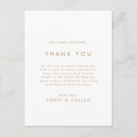 Carte de Remerciement de Réception en Typographie