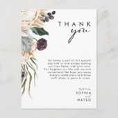 Postale Carte de Remerciement de Réception Fleurie Blanche (Devant)