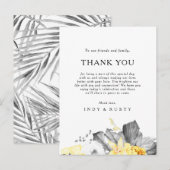 Postale Carte de Remerciement de Réception Tropical Modern (Devant / Derrière)