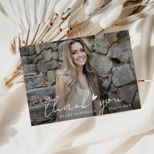 Postale carte de remerciement de remise de diplôme à l'écr