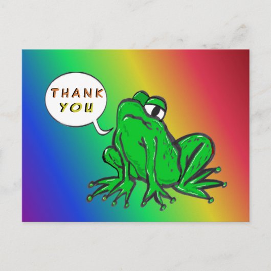 Postale Carte de remerciement dessin animé Grenouille vert (Devant)