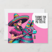 Carte de remerciement drôle et festive pour une fê