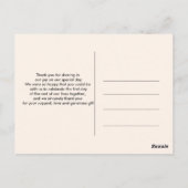 Postale Carte de remerciement élégante (Dos)