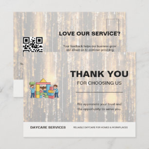 Postale Carte de remerciement élégante pour garderie