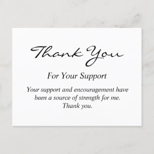 Postale Carte de remerciement élégante pour soutien