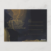 Postale Carte de remerciement en marbre noir et or (Dos)
