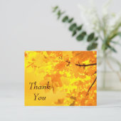 Postale Carte de remerciement Érable Jaune (Debout devant)
