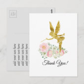 Postale carte de remerciement fée fille (Devant / Derrière)