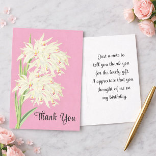 Postale Carte de remerciement florale à l'orchidée élégant