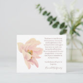 Postale Carte de remerciement funéraire à l'anémone rose,  (Debout devant)