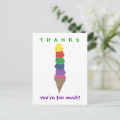 Postale Carte de remerciement glace (Debout devant)