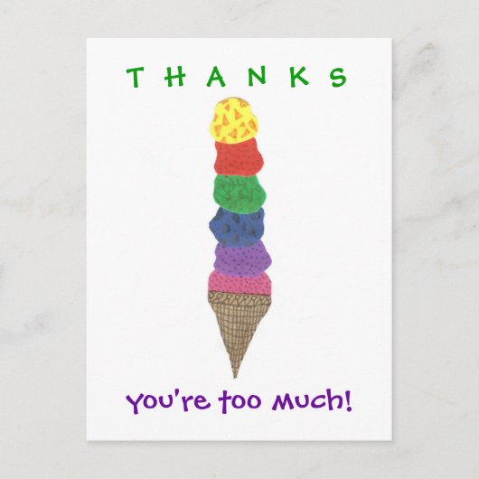 Postale Carte de remerciement glace (Devant)