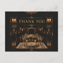 Carte de remerciement Luxe Or Noir | Opulente