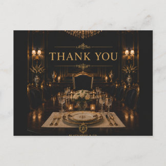 Postale Carte de remerciement Luxe Or Noir | Opulente