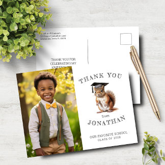 Postale Carte de remerciement mignonne d'écureuil de mater