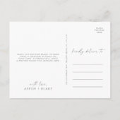 Postale Carte de remerciement moderne argent Script (Dos)