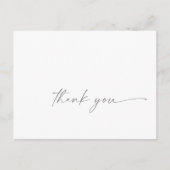 Postale Carte de remerciement moderne argent Script (Devant)