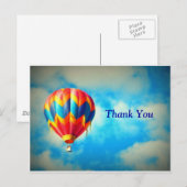 Postale Carte de remerciement Montgolfière (Devant / Derrière)
