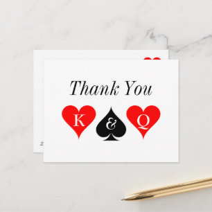Postale Carte de remerciement personnalisée du mariage Las