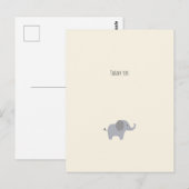 Postale Carte de remerciement Petit Éléphant (Devant / Derrière)